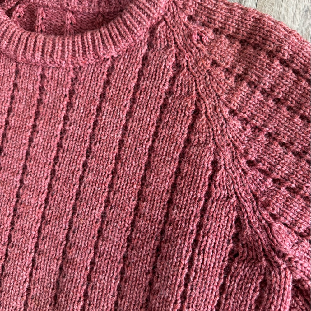 Vintage Rose Cable Knit Sweater - Picture 5 of 15